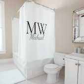 パーソナライズされたシンプルモノグラム名groomsman   シャワーカーテン (インサイチュ)