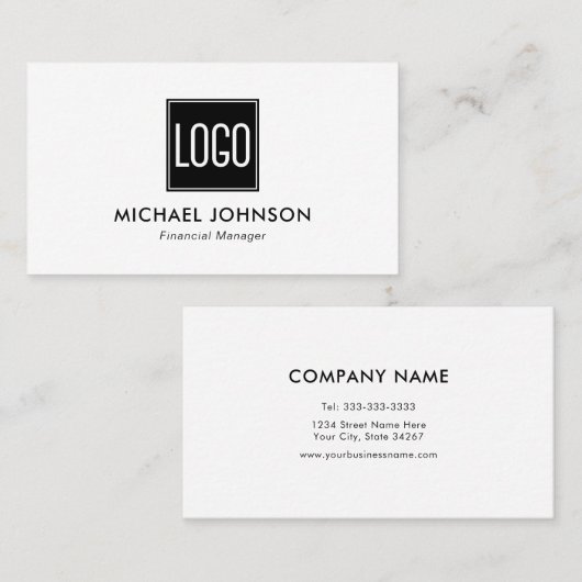 パーソナライズされたシンプルロゴ 名刺 (正面/裏面)