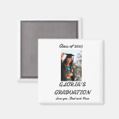 パーソナライズされたシンプル卒業写真 マグネット (正面/裏面)