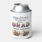 パーソナライズされたシンプル卒業式6 Photo Collage 缶クーラー (缶正面)