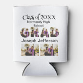 パーソナライズされたシンプル卒業式6 Photo Collage 缶クーラー (正面)