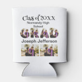 パーソナライズされたシンプル卒業式6 Photo Collage 缶クーラー (裏面)