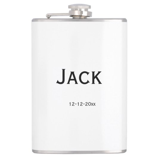 パーソナライズされたシンプル名前を付け加え結婚る フラスク (正面)