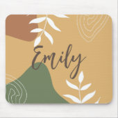 パーソナライズされたシンプル抽象芸術ベージュ背景 マウスパッド (正面)