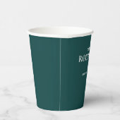 パーソナライズされたシンプル業ティール（緑がかった色） 紙コップ (右)