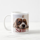 パーソナライズされたシンプル犬の写真と名前keepsake コーヒーマグカップ (左)