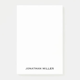 パーソナライズされたシンプル白黒文字名 ポストイット