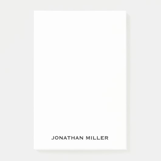 パーソナライズされたシンプル白黒文字名 ポストイット (正面)
