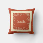 パーソナライズされたシンプル紅葉 クッション (裏面)