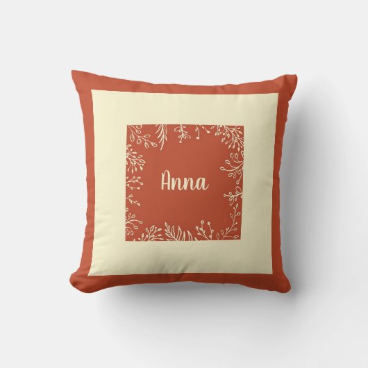 パーソナライズされたシンプル紅葉 クッション (正面)