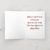 パーソナライズされたシンプル紫フローラ雌誕生日 箔グリーティングカード (内側レイダウン)