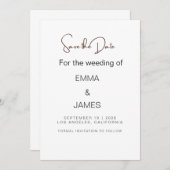 パーソナライズされたシンプル結婚式招待状 招待状 (正面/裏面)