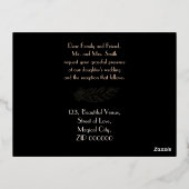 パーソナライズされたシンプル結婚s 箔招待状ポストカード (裏面)