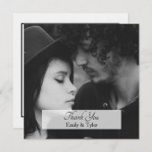 パーソナライズされたシンプル角写真サンキューカード サンキューカード (正面/裏面)