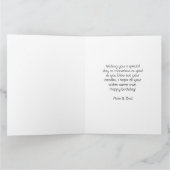 パーソナライズされたシンプル誕生日スタイリッシュおもしろい写真車 カード (内部)