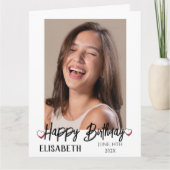 パーソナライズされたシンプル誕生日スタイリッシュおもしろい写真 カード (正面)