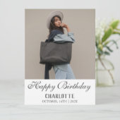 パーソナライズされたシンプル誕生日スタイリッシュおもしろい写真 カード (スタンド正面)
