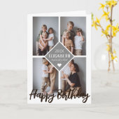 パーソナライズされたシンプル誕生日スタイリッシュコラージュ カード (黄色い花)