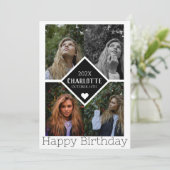 パーソナライズされたシンプル誕生日スタイリッシュコラージュ カード (スタンド正面)