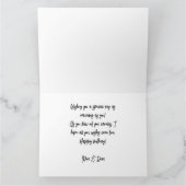 パーソナライズされたシンプル誕生日スタイリッシュ3枚 カード (内部)