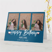 パーソナライズされたシンプル誕生日スタイリッシュ3枚 カード (黄色い花)