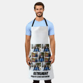 パーソナライズされたシンプル退職9 Photo Collage エプロン (着用した状態)