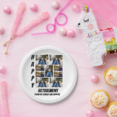 パーソナライズされたシンプル退職9 Photo Collage ペーパープレート (パーティー)