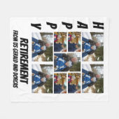パーソナライズされたシンプル退職9 Photo Collage Fl フリースブランケット (正面(横))