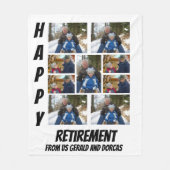 パーソナライズされたシンプル退職9 Photo Collage Fl フリースブランケット (正面)