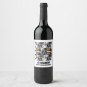 パーソナライズされたシンプル退職9 Photo Collage Wi ワインラベル (正面)