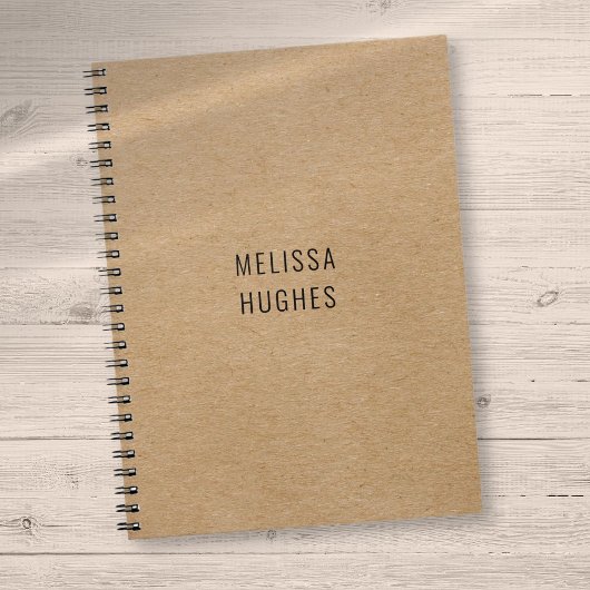 パーソナライズされたシンプル モダン ラスティック クラフト ノートブック