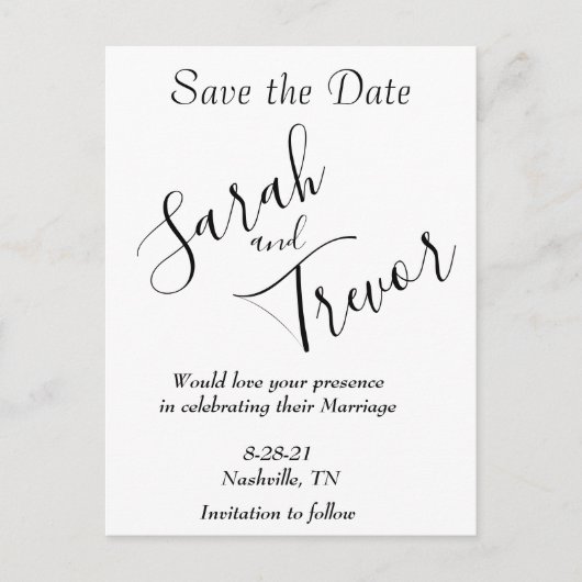 パーソナライズされたシンプル 案内ポストカード (正面)