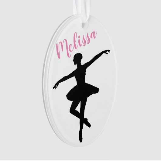パーソナライズされたシンプルBallerina Christmas オーナメント (正面)