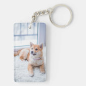 パーソナライズされたシンプルPet写真両面カスタム キーホルダー (裏面)