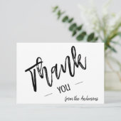 パーソナライズされたシンプルScript Flat Thank You サンキューカード (スタンド正面)