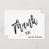 パーソナライズされたシンプルScript Flat Thank You サンキューカード (正面/裏面)