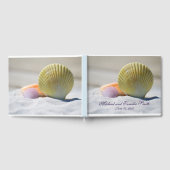 パーソナライズされたシーシェルビーチ結婚式 ゲストブック (全面)