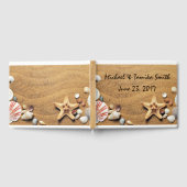 パーソナライズされたシーシェルビーチ結婚式 ゲストブック (全面)