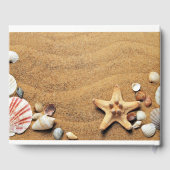 パーソナライズされたシーシェルビーチ結婚式 ゲストブック (裏面)