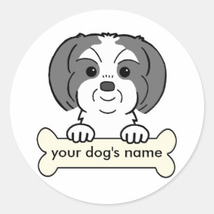 パーソナライズされたシーズー(犬) ラウンドシール