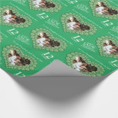 パーソナライズされたジェイド12結婚周年記念写真 ラッピングペーパー (角)