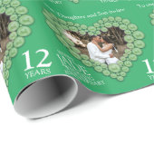 パーソナライズされたジェイド12結婚周年記念写真 ラッピングペーパー (ロールコーナー)