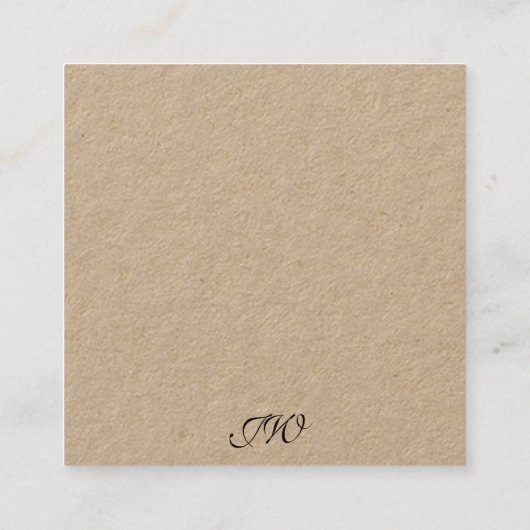 パーソナライズされたジュエリーイヤリングカード スクエア名刺 (裏面)