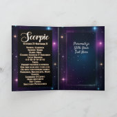 パーソナライズされたジュエリー ギャラクシー ゾディアック スコーピオ カード (内部)