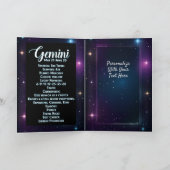 パーソナライズされたジュエリー ギャラクシー 十二星座 双子座 カード (内部)