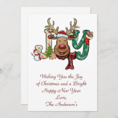 パーソナライズされたジョイトナリーホリデークリスマスカード シーズンカード (正面/裏面)