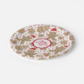 パーソナライズされたジンジャーブレッドマン紙プレート ペーパープレート (アングル)