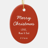 パーソナライズされたジンジャーブレッドマン飾り セラミックオーナメント (裏面)