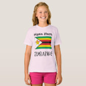 パーソナライズされたジンバブエ国旗 Tシャツ (正面フル)