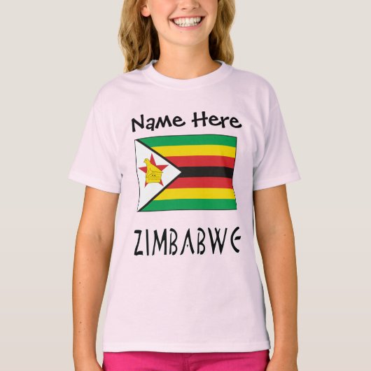 パーソナライズされたジンバブエ国旗 Tシャツ (正面)